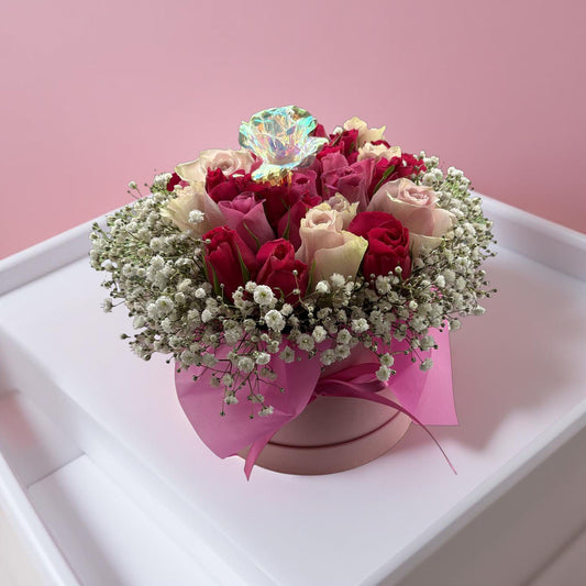 Pink rose Hat Box